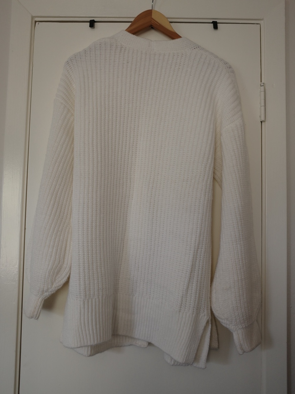 Cream Button-Front Ribbed Cardigan Sweater - Picture 3 of 5